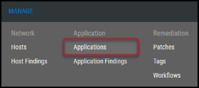 Applications Page - Applications Page Menu Location